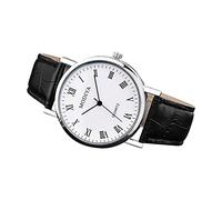 Orologio da uomo classico creativo con quadrante in scala romana e calendario, orologio da uomo a carica senza batteria, bianco, misura unica