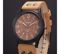 Orologio da uomo classico sportivo con cinturino al quarzo in pelle con data Gw7900b-1, Marrone, misura unica