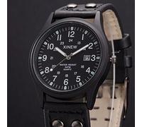 Orologio da uomo classico sportivo con cinturino al quarzo in pelle con data Gw7900b-1, Nero , misura unica