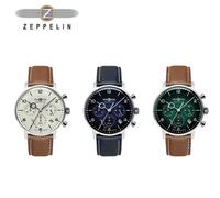Orologio da uomo classico Zeppelin, cronografo multifunzionale con data automatica, serie Hindenburg, orologio al quarzo in pelle di alta qualità