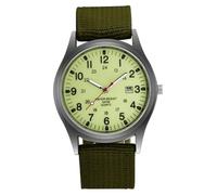 Orologio da uomo con appuntamento orologio da polso per uomini bagliore nel quarzo da uomo all'aperto scuro con cinturino in nylon verde per regalo, polso per
