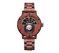 Orologio da uomo con bussola, in legno, leggero, fatto a mano, orologio sportivo al quarzo, 273-1, Orologio al quarzo