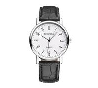 Orologio da uomo con cinturino in scala romana e quadrante classico con calendario, orologio creativo da donna, bianco, One Size