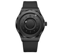 Orologio da uomo con tecnologia a levitazione magnetica, colore nero - Orologio in acciaio inossidabile, quadrante senza vetro, cuscinetti a sfera, resistenza all'acqua fino a 30 m(Black,Steel belt)