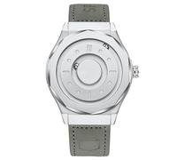 Orologio da uomo con tecnologia a levitazione magnetica, colore nero - Orologio in acciaio inossidabile, quadrante senza vetro, cuscinetti a sfera, resistenza all'acqua fino a 30 m(Silver,Steel belt)