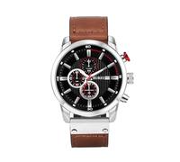 Orologio da uomo cronografo vintage marrone cinturino in pelle multi quadrante calendario impermeabile orologio simulato quarzo classico orologio da uomo regalo, marrone, Retrò (Schwarz Braun)