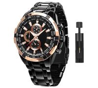 Orologio da uomo da 3 ATM impermeabile, orologio automatico da uomo con indicatori luminosi, orologio in acciaio inossidabile con cinturino regolabile, orologio analogico per il controllo del tempo,