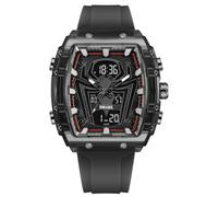 Orologio da uomo di lusso Spider Man orologio al quarzo grande quadrante digitale analogico doppio tempo display cronometro punk cool design cinturino in silicone orologio da polso per uomo, nero