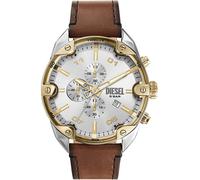 Diesel Orologio Analogico al Quarzo Uomo con Cinturino in Pelle DZ4665, Marrone e Argento