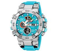 Orologio da uomo digitale, sportivo, impermeabile, analogico, al quarzo, con allarme, orologio tattico da uomo, con quadrante grande, multifunzione, orologio militare da uomo, Blu lago, Bracciale