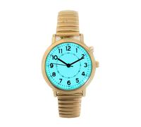 Orologio da uomo e da donna, 32 mm, con cinturino elastico e luce notturna, Oro, Bracciale