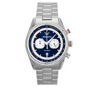 Emporio Armani Orologio Analogico al Quarzo Uomo con Cinturino in Acciaio Inossidabile AR11676, Tono Argento e Blu, 42 mm