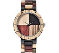Orologio da uomo in legno geometrico invertito orologio da polso da uomo creativo al quarzo fatto a mano