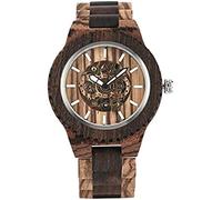 Orologio da uomo in legno Orologi meccanici automatici Orologi da uomo vintage con cinturino in legno completo Orologi di lusso delle migliori marche Regali, legno di zebra 234Picturesque