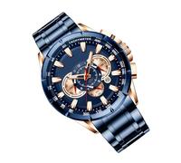 Orologio da uomo in metallo, Orologi impermeabili da uomo - Orologio da uomo con tre sottocadini | Data calendario elegante, Gioielli di Moda, Gruppo meccanico per All'aperto, Affari, oro, Se référer