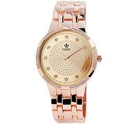 Orologio da uomo in oro rosa con strass analogico in metallo Hip Hop