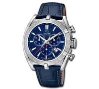 JAGUAR Orologio da uomo J857/B Swiss Made cassa in acciaio inossidabile 316l argento cinturino in pelle blu