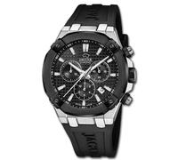 JAGUAR Orologio da uomo J1020/2 Diplomatic Cassa in Acciaio Inox 316L Argento Cinturino in Gomma Nero