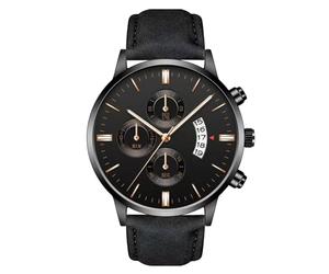 Orologio da uomo minimalista: display analogico elegante, cinturino in pelle, resistente all'acqua, accessorio alla , pronto per il viaggio | Gli orologi da uomo migliorano lo stile e la funzional