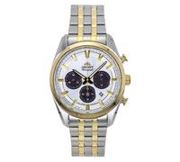 Orologio Uomo Orient Stretto Solar Cronografo Quadrante Bianco Cinturino...