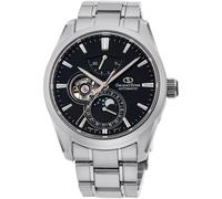 Orient Star Moon Phase RE-AY0001B - Orologio da uomo con quadrante nero e vetro zaffiro, nero, Contemporane