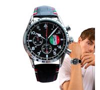 Orologio da uomo - Orologio meccanico da 1 pollice | Orologiô da lavoro in pelle - Cassa in lega con calendario, display 24 ore e design impermeabile, quadrante classico a sei pin ideale per ufficio,