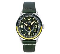 AVI-8 Orologio automatico Flyboy Airmaster GMT da uomo 40 mm con cinturino in pelle AV-4128, Cinturino