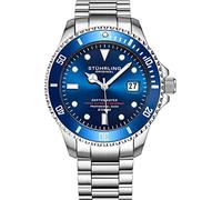 Orologio da uomo svizzero automatico in acciaio inox professionale "DEPTHMASTER", resistente all'acqua 200 metri, spazzolato e smussato, con chiusura di sicurezza subacquea e corona a vite, Blu, Orologio subacqueo
