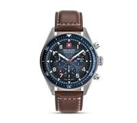 Orologio da uomo Swiss Military Hanowa analogico in pelle marrone 42 mm cronografo da uomo orologi bracciali