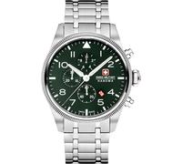 Orologio da uomo Swiss Military Hanowa Cronografo Quadrante verde Bracciale in acciaio inossidabile Orologio da uomo Cronografo Orologi da uomo