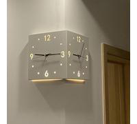 Orologio D'angolo Moderno, Orologio da Parete A Doppia Faccia, Orologio da Parete A Due Lati Semplice da Soggiorno, Senza Foro Che Perfora L'elegante Orologio D'angolo Soleggiato, A, Without Light