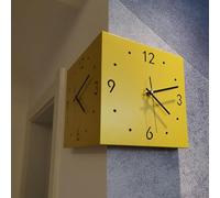 Orologio D'angolo Moderno, Orologio da Parete A Doppia Faccia, Orologio da Parete A Due Lati Semplice da Soggiorno, Senza Foro Che Perfora L'elegante Orologio D'angolo Soleggiato, B, Illuminated