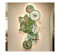 Orologio decorativo da parete, decorazione murale moderna, quadro 3D da appendere, alimentatore a spina, rilievo a LED, silenzioso per soggiorno e camera da letto (verde, 140x70 cm/55,1x27,6 pollici)