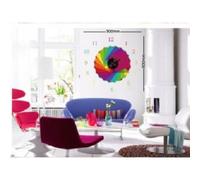 OROLOGIO DECORAZIONE A MURO SOGGIORNO SALOTTO DESIGN CON ADESIVI FAI DA TE