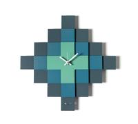 orologio design di geometrico mosaico Petrolio ,blu oltremare ,verde acqua in Ferro 35x35hcm
