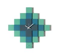 orologio design di geometrico mosaico Verde acqua ,blu oltremare ,petrolio in Ferro 35x35hcm