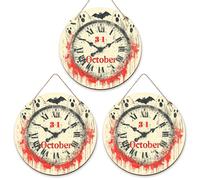 Orologio di benvenuto per porta d'ingresso, Halloween vintage fantasma pipistrello Halloween legno nero Welcome to Our Home cartello da appendere decorazione per la casa set di 3