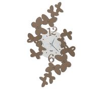 Arti & Mestieri Papillon - Orologio da Parete Grande di Design 100% Made in Italy - in Ferro, 32 x 56 cm - Beige