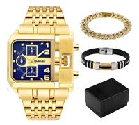 Orologio di lusso con cinturini Brayan - Oro / Blu