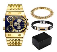 Orologio di lusso con cinturini CA-33762 - Oro / Blu KP33762