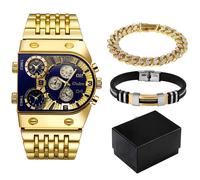 Orologio di lusso con cinturini Calum - Oro / Blu