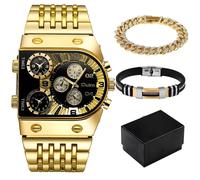Orologio di lusso con cinturini Calum - Oro / Nero