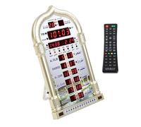Orologio di Preghiera Islamico con Avvisi Azan Digitale per Moschea Casa - Orologio da Parete Automatico con Telecomando e Promemoria Orario di Preghiera (Spina Europea)