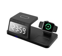 Orologio di ricarica wireless - Scrivania multifunzionale con comodino a LED, altoparlante lampada d'atmosfera, più forniture elettroniche veloci | Per ufficio domestico Lavoro quotidiano Interni