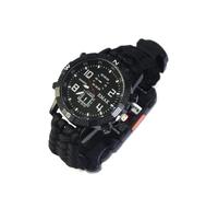Orologio di sopravvivenza Strumenti da campeggio Attrezzatura da trekking Struttura in lega antiurto Fine Lavorazione multiuso Gadget di emergenza Nero, Nero , as description