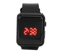 Orologio di sport per i bambini, forma quadratica, orologio digitale morbido e comodo con il grande quadrante per le attività ricreative sul viaggio (nero), Zwart