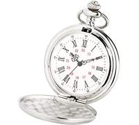 Orologio di tasca personalizzato, Orologio da taschino ， Orologio da taschino al quarzo argento con parole Orologio da uomo con numero romano Orologio da uomo unico Catena Ragazzo Compleanno Vintage