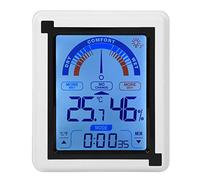 Orologio di temperatura e umidità, touchscreen LCD, orologio meteo, misuratore digitale di temperatura e umidità, termometro e igrometro