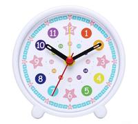 Orologio didattico per bambini 24 ore, movimento silenzioso al quarzo codificato a colori, strumento didattico per bambini, camera da letto, soggiorno, classe (bianco scuola primaria)