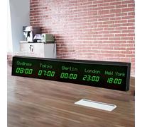 Orologio digitale a LED, ampio display a LED multi-fuso orario per hotel, fabbriche e centri commerciali, cronometraggio accurato per luoghi di gara